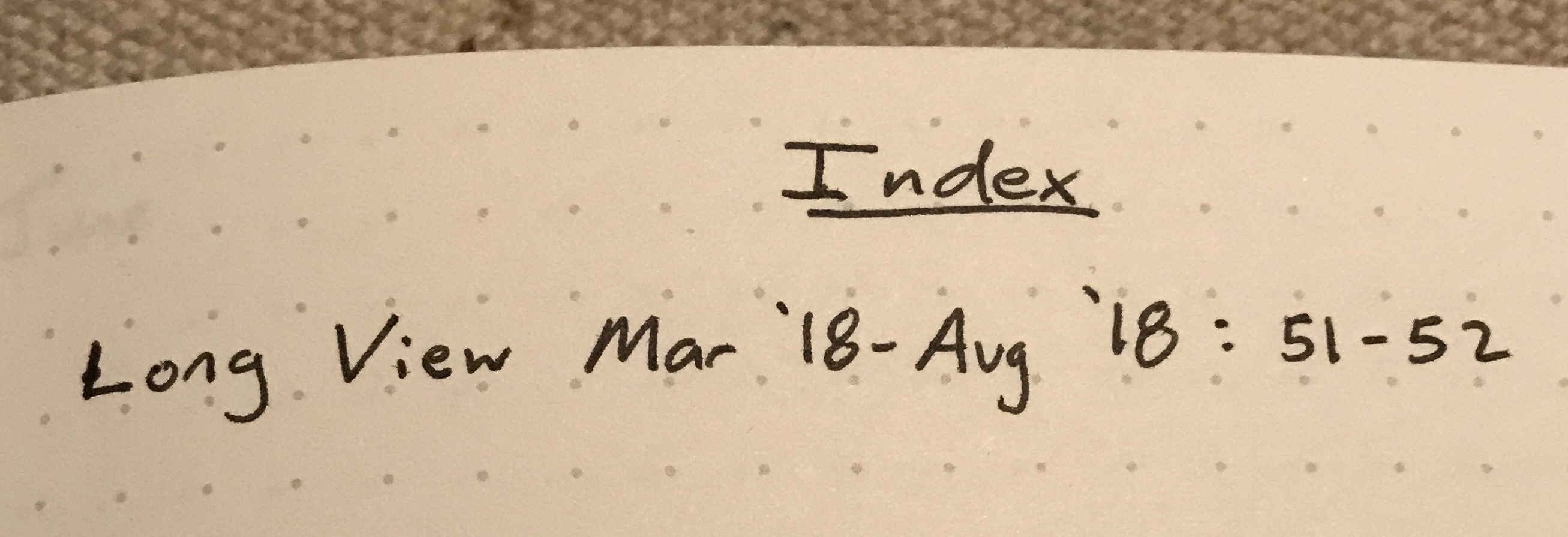 Adding the Long View to the Index