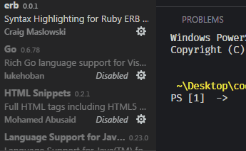 Disabling an extension