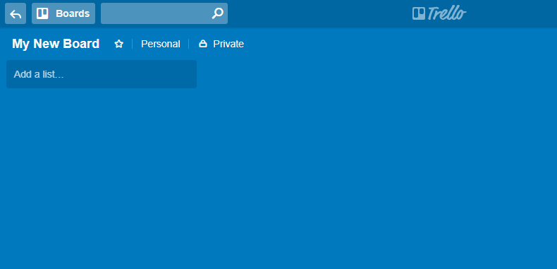 Blank Trello board